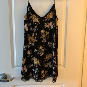 Floral Lace Hem Slip Dress